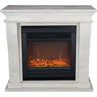 Xaralyn Elektrische kachel - Kreta-Mini ELU-SWU - wit, natuursteen - 1400 Watt verwarming - met afstandsbediening - inclusief schoorsteenmantel met inbouwkachel - decoratieve kachel