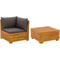 vidaXL Tuin loungeset 2 st Massief Acacia Hout Bruin