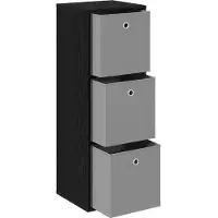 vidaXL Dressoir met lade Zwart Eiken 35 x 32 x 99,5 cm