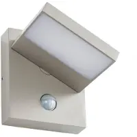 LUCANDE LED buiten wandlamp Silvan, steengrijs, sensor, IP54 Silvan, alu / grijs / zink, Aluminium, Modern, Wandlamp buiten