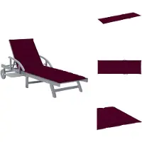 vidaXL Ligbed - Ligstoel - Ligbedden - Ligstoelen - Ligbed met kussen massief acaciahout