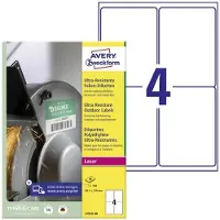 Avery Labels, ZW. Etiketten 99,1x139mm L7915-40 wit, mat, A4 40 vel