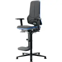 BIMOS Werkdraaistoel | vloerglijders + opstaphulp | zonder kussenelement blauw | permanent contact permanent contact | 1 stuk - 9561-9999-3277 9561-9999-3277