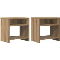 vidaXL Nachtkastjes 2 st 40x30x40 cm bewerkt hout artisanaal eiken