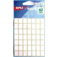 Agipa witte etiketten in etui ft 9 x 13 mm (b x h), 343 stuks, 49 per blad - 6 stuks