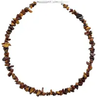 KUZZOI - Halsketting - Heren Trend Urban met Tijgeroog Sliver in 925 Sterling Zilver - Dames