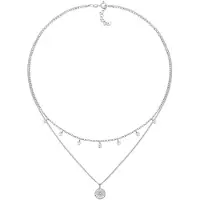 Elli - Halsketting - Dames laagje plaatje hanger disc zon in 925 sterling zilver verguld - Dames