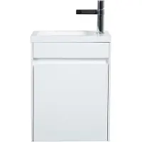 Guido Gusto Fonteinmeubel Antonio 40cm mat wit met mat witte wastafel