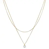Elli - Elli Halsketting Dames Solitaire Hanger Laag met Zirkonia Kristal in 925 Sterling Zilver Kettingen