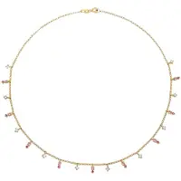 Elli - Halsketting - Dames hanger fonkelend met kristal roze roos in 925 sterling zilver - Dames