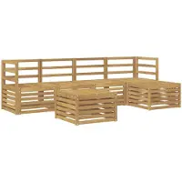 vidaXL Buiten bank set 6 st Wit Massief Acacia Hout