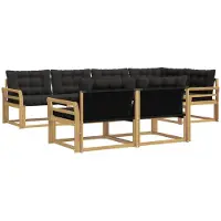 vidaXL Buiten bank set 7 st Wit en zwart