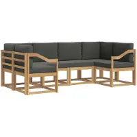 vidaXL Buiten bank set 6 st Wit en antracietkleurig