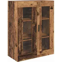 vidaXL Highboard 2 st Oud Hout 69,5 x 34 x 180 cm Bewerkt hout