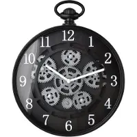 Mondex RAMSEY - Wandklok - 30x37x5,5cm - Bewegende Tandwielen - Stil Mechanisme
