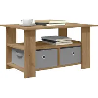 vidaXL Salontafel Artisan Eiken 77 x 55 x 42 cm Bewerkt hout