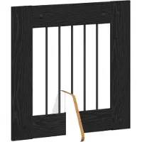 vidaXL Opvouwbaar hondenhek met standaards 8 pcs Zwart eiken 60 cm