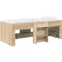 vidaXL Kinderhoogslaper Sonoma Eiken 90 x 190 cm Bewerkt hout