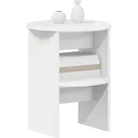 vidaXL Bijzetkast Hoogglans Wit Ø40 x 50 cm Geconstrueerd hout