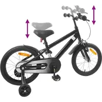vidaXL Kinderfiets 16 Inch voor 4-6 jaar oud Zwart