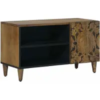 vidaXL TV Kast met plank Bruin 80 x 31,5 x 46 cm Massief Mango Hout