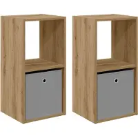vidaXL Nachtkastje 2 st Artisan Eiken 35 x 32 x 68,5 cm Bewerkt hout
