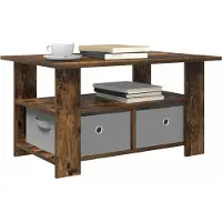 vidaXL Salontafel Rook Eiken 77 x 55 x 42 cm Bewerkt hout