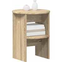 vidaXL Bijzetkast 2 pcs Sonoma Eik Ø40 x 50 cm Geconstrueerd hout