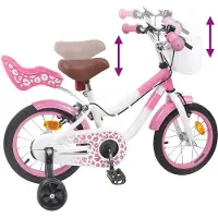 vidaXL Kinderfiets 14 Inch voor 3-5 jaar oud Licht Roze