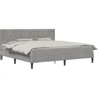 vidaXL Bedframe met matras Lichtgrijs 180 x 200 cm Fluweel