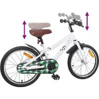 vidaXL Kinderfiets 18 Inch voor 5-7 jaar oud Wit