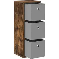 vidaXL Dressoir met lade Rook Eiken 25,5 x 22 x 69,5 cm