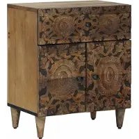 vidaXL Bedkast met lade Bruin 50 x 33 x 60 cm Massief Mango Hout