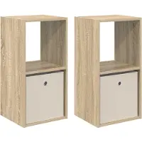 vidaXL Nachtkastje 2 st Sonoma Eik 35 x 32 x 68,5 cm Bewerkt hout