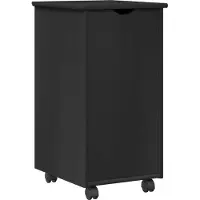 vidaXL Rollende kast Zwart 34 x 39 x 65,5 cm Massief vurenhout