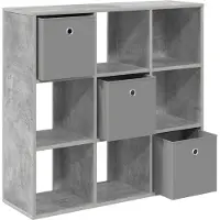 vidaXL Dressoir, betonkleur, 88,5 x 29 x 84,5 cm