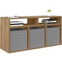 vidaXL Laagkast 87 x 27,5 x 43 cm Artisan Eiken