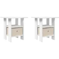 vidaXL Nachtkastje 2 st Wit 41 x 40 x 45 cm Bewerkt hout