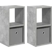 vidaXL Nachtkastje 2 st Beton Grijs 25,5 x 22 x 49,5 cm Bewerkt hout