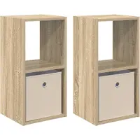vidaXL Nachtkastje 2 st Sonoma Eik 30,5 x 27 x 59,5 cm Bewerkt hout