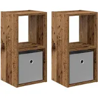 vidaXL Nachtkastje 2 st Oudhout 25,5 x 22 x 49,5 cm Bewerkt hout
