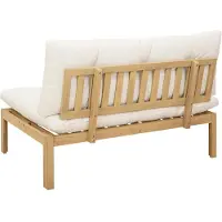 vidaXL Midden Sofa Eenheid Licht Acacia en Crèmekleurig Wit Acaciahout