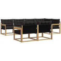 vidaXL Buiten bank set 7 st Wit en zwart