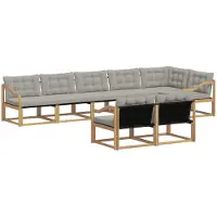 vidaXL Buiten bank set 8 st Wit en Lichtgrijs