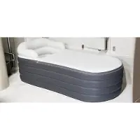 Markenlos Vrijstaand ligbed - Opklapbaar ligbed - 168x76x68 cm - Donkergrijs - Bad voor volwassenen