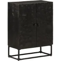 vidaXL Dressoir 55x30x76 cm massief mangohout en ijzer zwart