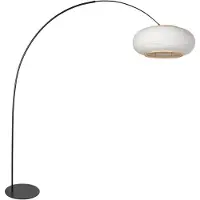 Anne Light & Home Zwarte vloerlamp Curve met witte kap Ø60cm