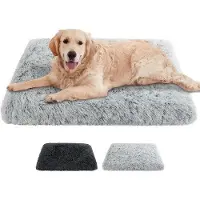 OEM Luxe hondenbed van pluche - vermindert angst en geeft warmte af - grijs - 75 x 50 x 8 cm
