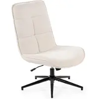 Meubles Cosy Verstelbare relaxstoel in beige chenille stof, 360° draaibaar - CHARLOTTE