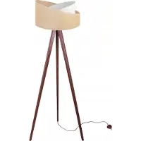 Light11 HOME Driepoot vloerlamp, hout, jute, lampenkap, 45 cm